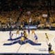 WVU basketball crowd during play stock