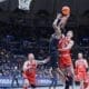 WVU Basketball Jonathan Powell against Utah