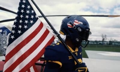WVU true blue American flag helmet uniform