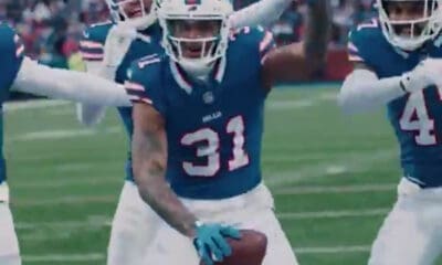 Rasul Douglas celebrates with Bills