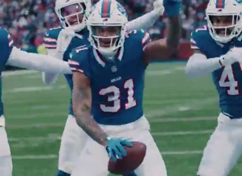 Rasul Douglas celebrates with Bills