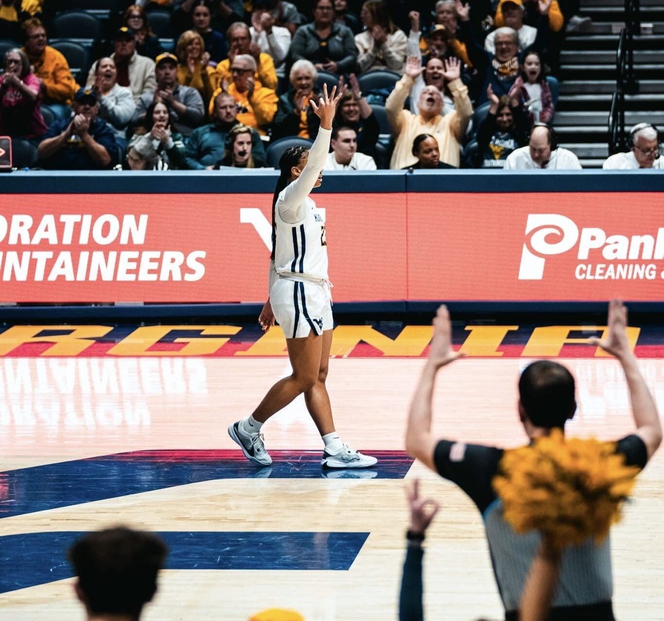 WVU women’s basketball G Lauren Fields shot over Texas Tech