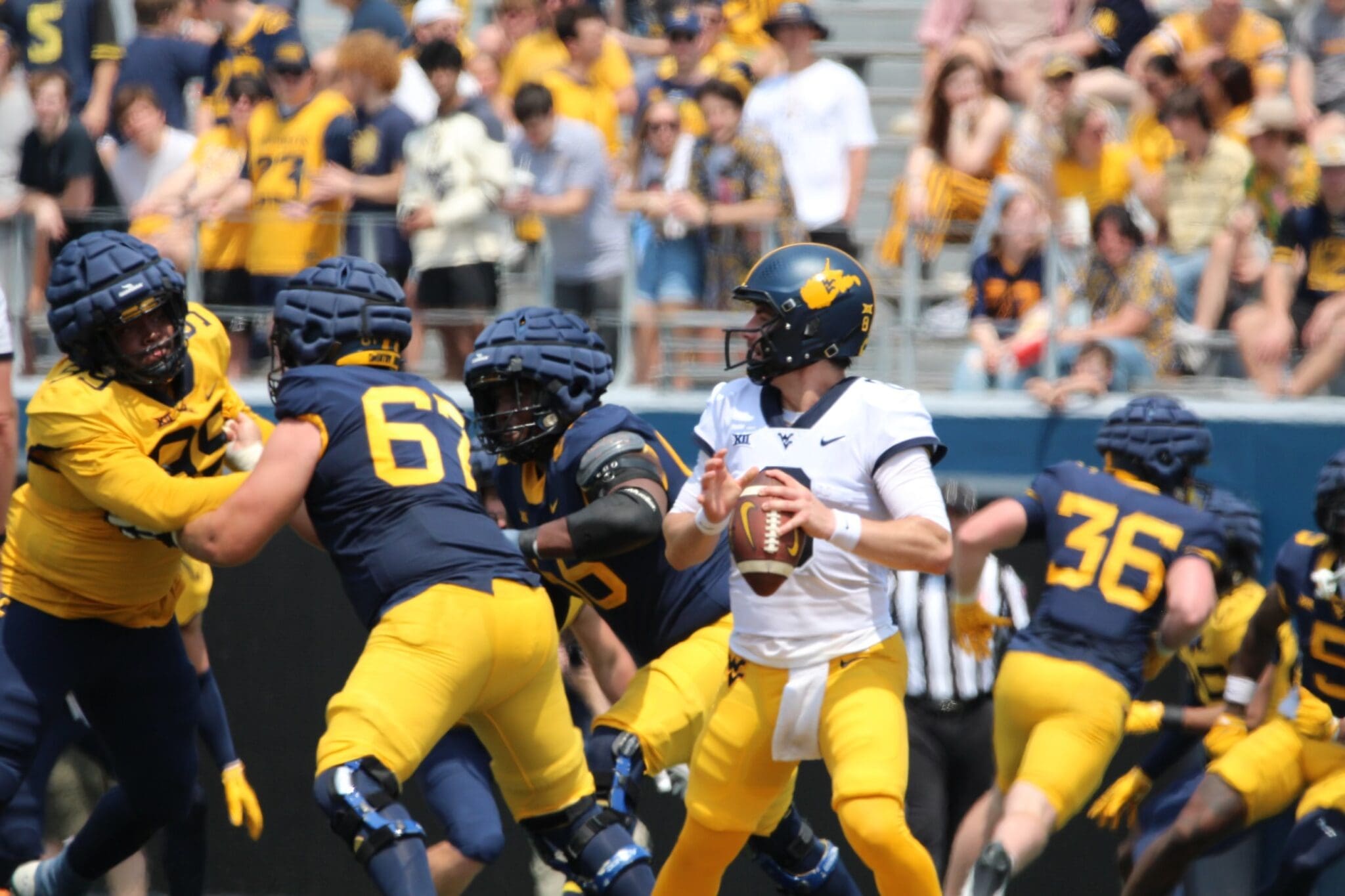 WVU Football QB Garrett Greene in Gold-Blue spring game
