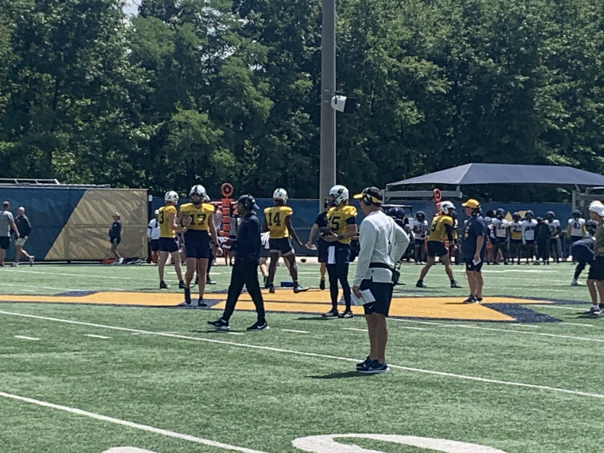 WVU Football HC Neal Brown at practice