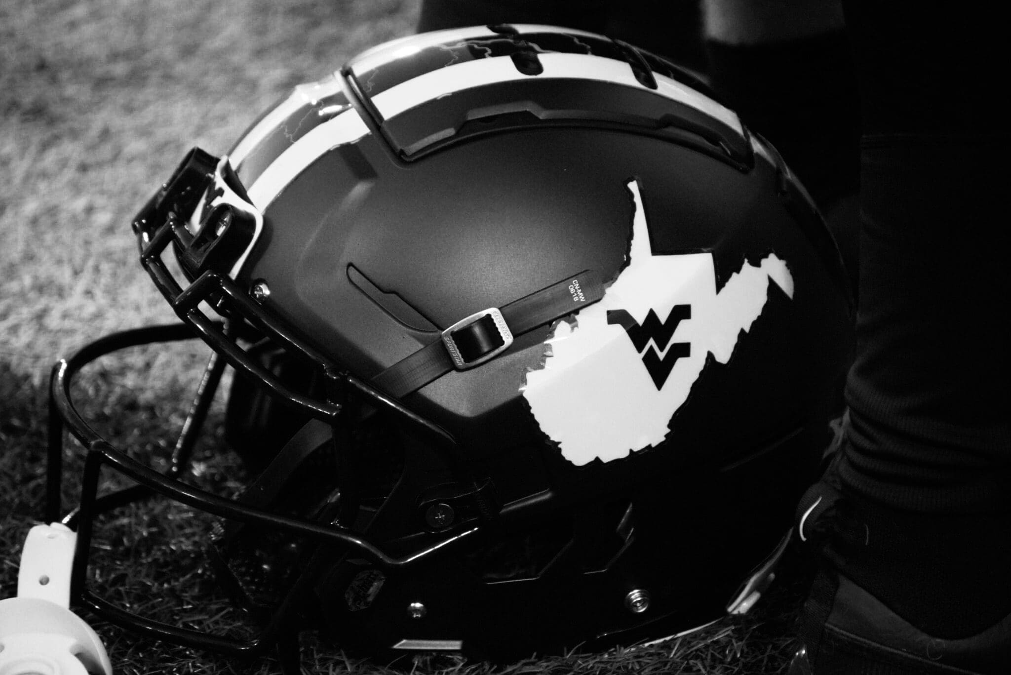 WVU Football black and white Coal Rush helmet