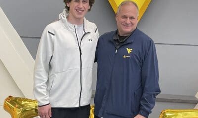 WVU Football QB recruit Peyton Falzone with Rich Rodriguez