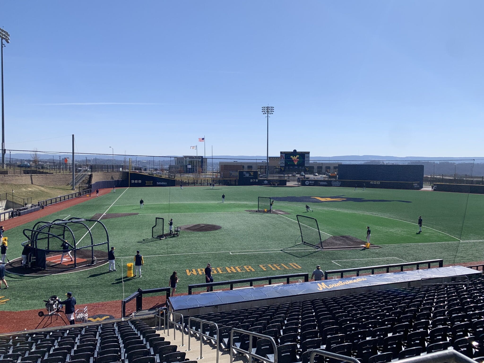 WVU Baseball batting practice at Kendrick Family Ballpark