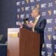 WVU Basketball HC Ross Hodge at intro press conference