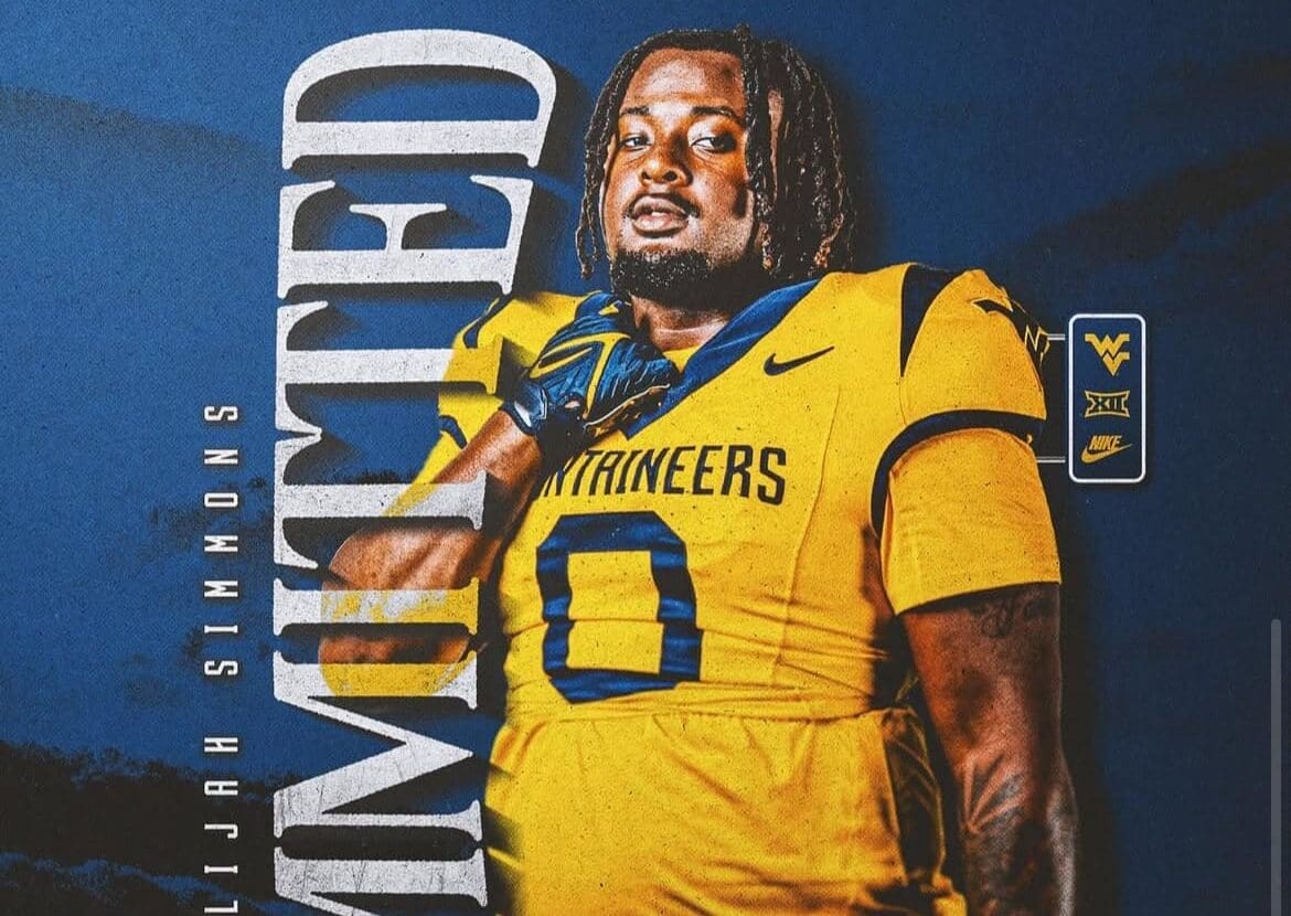 WVU Football defensive line transfer Elijah Simmons. Image courtesy of Elijah Simmons' Instagram account