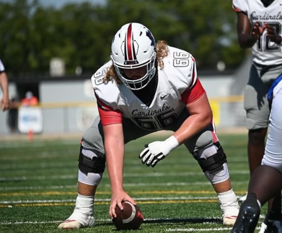 WVU Football offensive line commit Jude Edwards. Image courtesy of Jude Edwards' Instagram account.