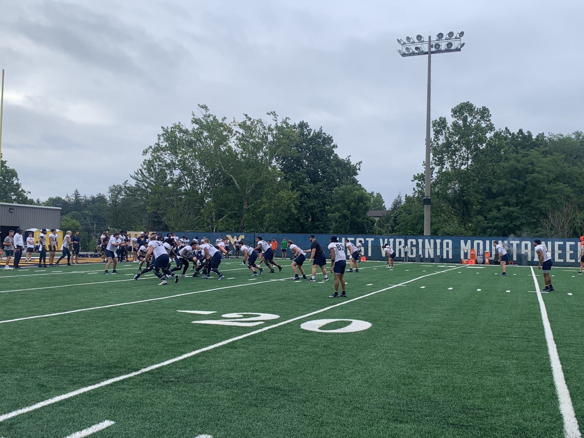 WVU Football practice field stock