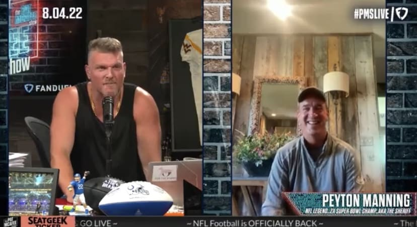 Pat McAfee and Peyton Manning