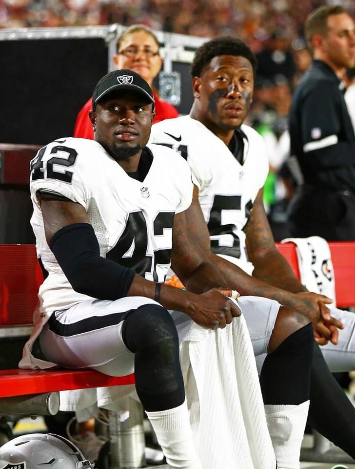 Karl Joseph and Bruce Irvin with Raiders