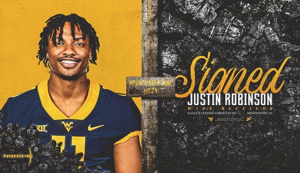WVU Football WR Justin Robinson