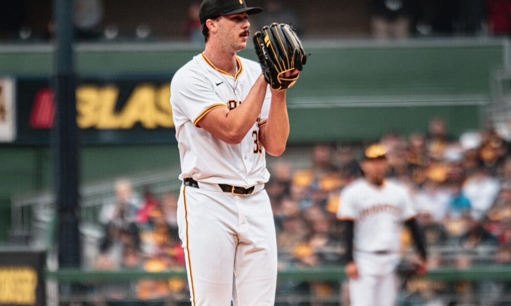 Pirates pitcher Paul Skenes warmed up Country Roads