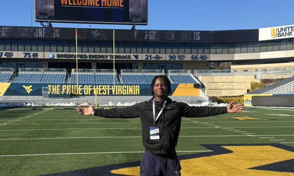 WVU Football LB recruit Mathieu Kanu at Milan Puskar Stadium