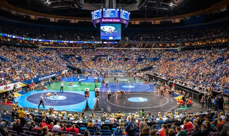 Panorama from the prelims of the 2017 NCAA Wrestling Championships
