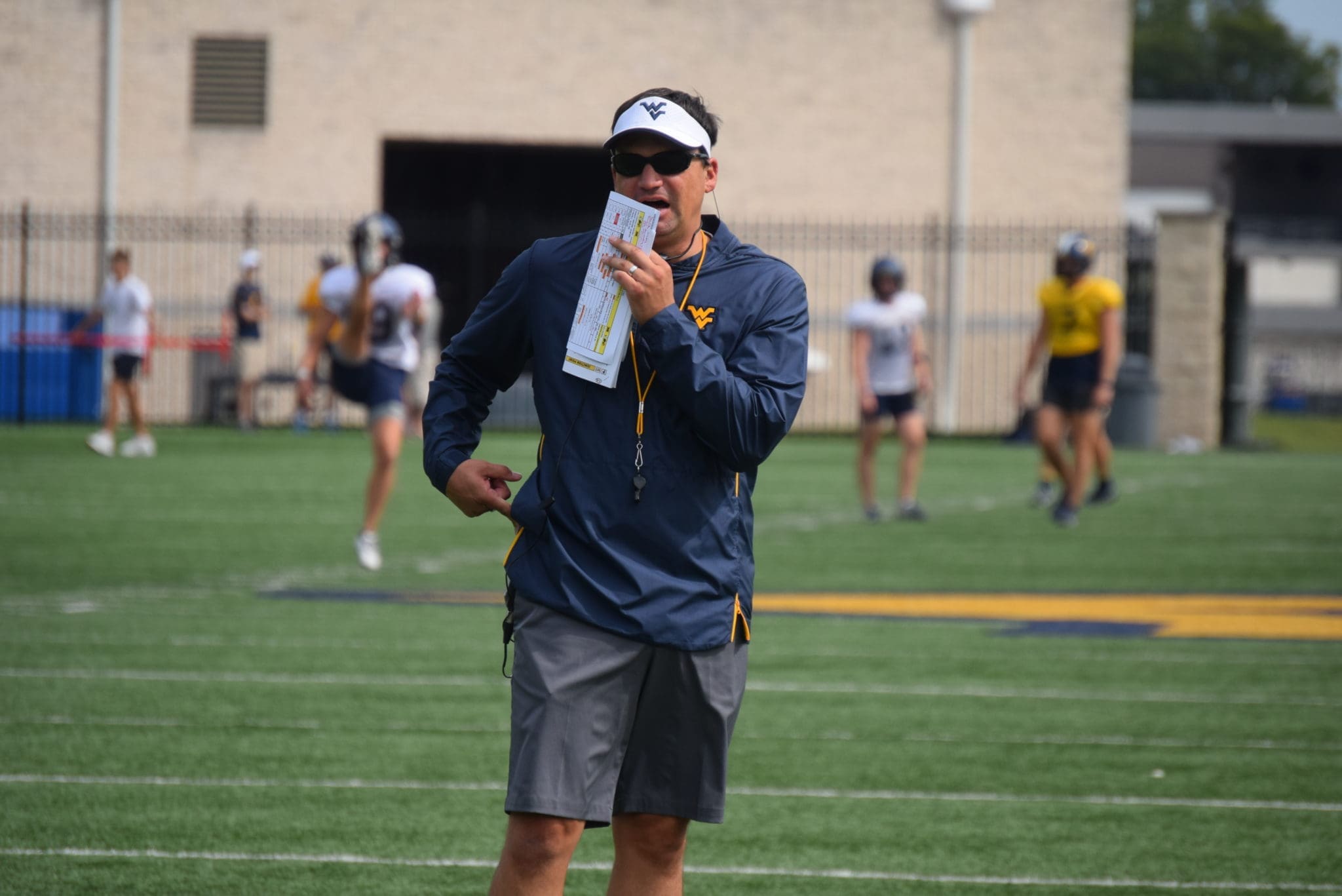 WVU Football HC Neal Brown at practice
