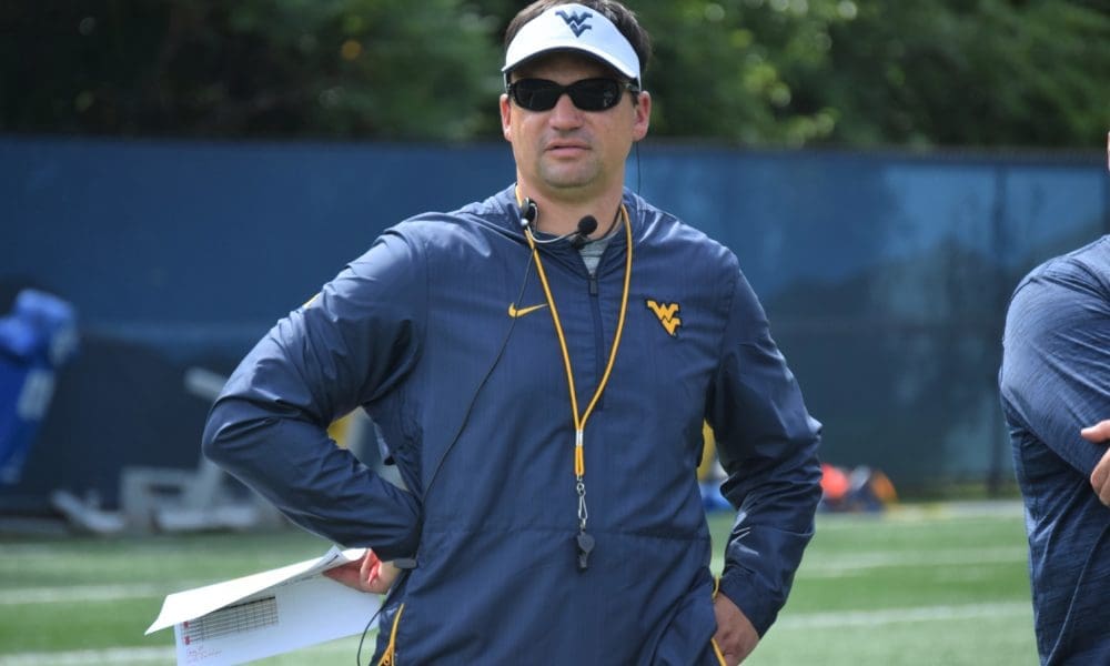 WVU Football HC Neal Brown at practice