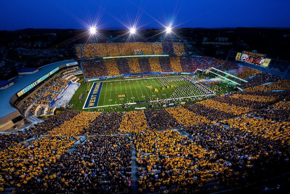 Mountaineer Field at Milan Puskar Stadium stock