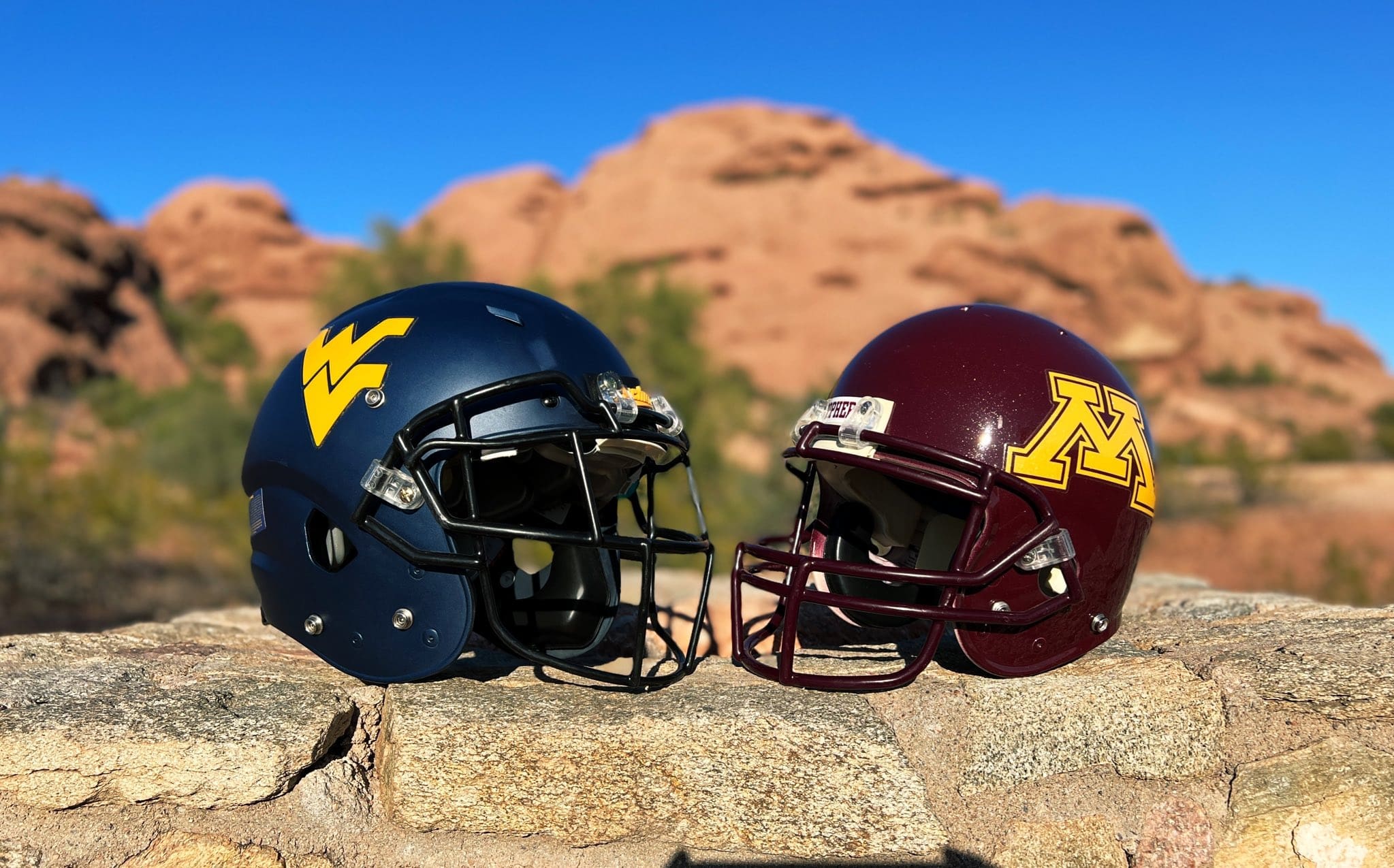 WVU Football and Minnesota Helmets