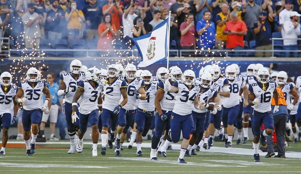 WVU football flag stock