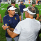 Neal Brown and Pat Narduzzi at Backyard Brawl