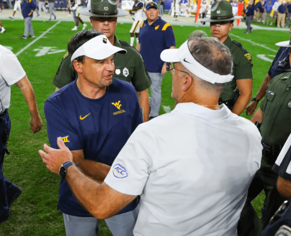 Neal Brown and Pat Narduzzi at Backyard Brawl