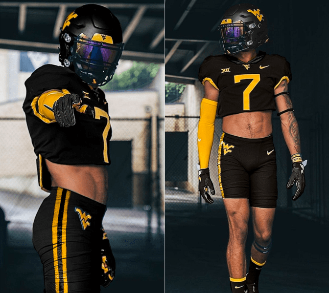 Black WVU football uniforms