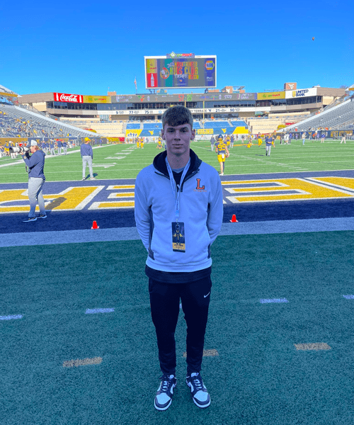 WVU football QB recruit and West Virginia native Atley Cowan at Milan Puskar Stadium.