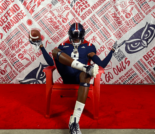WVU Football WR Recruit AnaTay Smith in an FAU uniform.