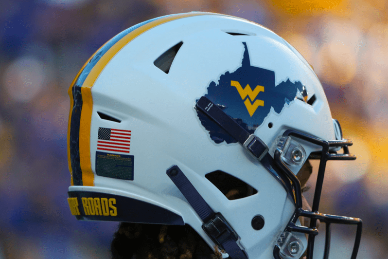 WVU Football Country Roads White Helmet stock