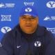 BYU HC Kalani Sitake on hearing Country Roads at WVU