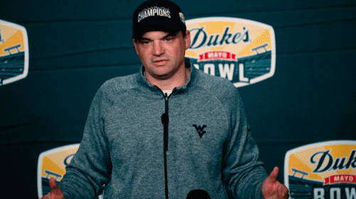 WVU HC Neal Brown after Mayo Bowl win