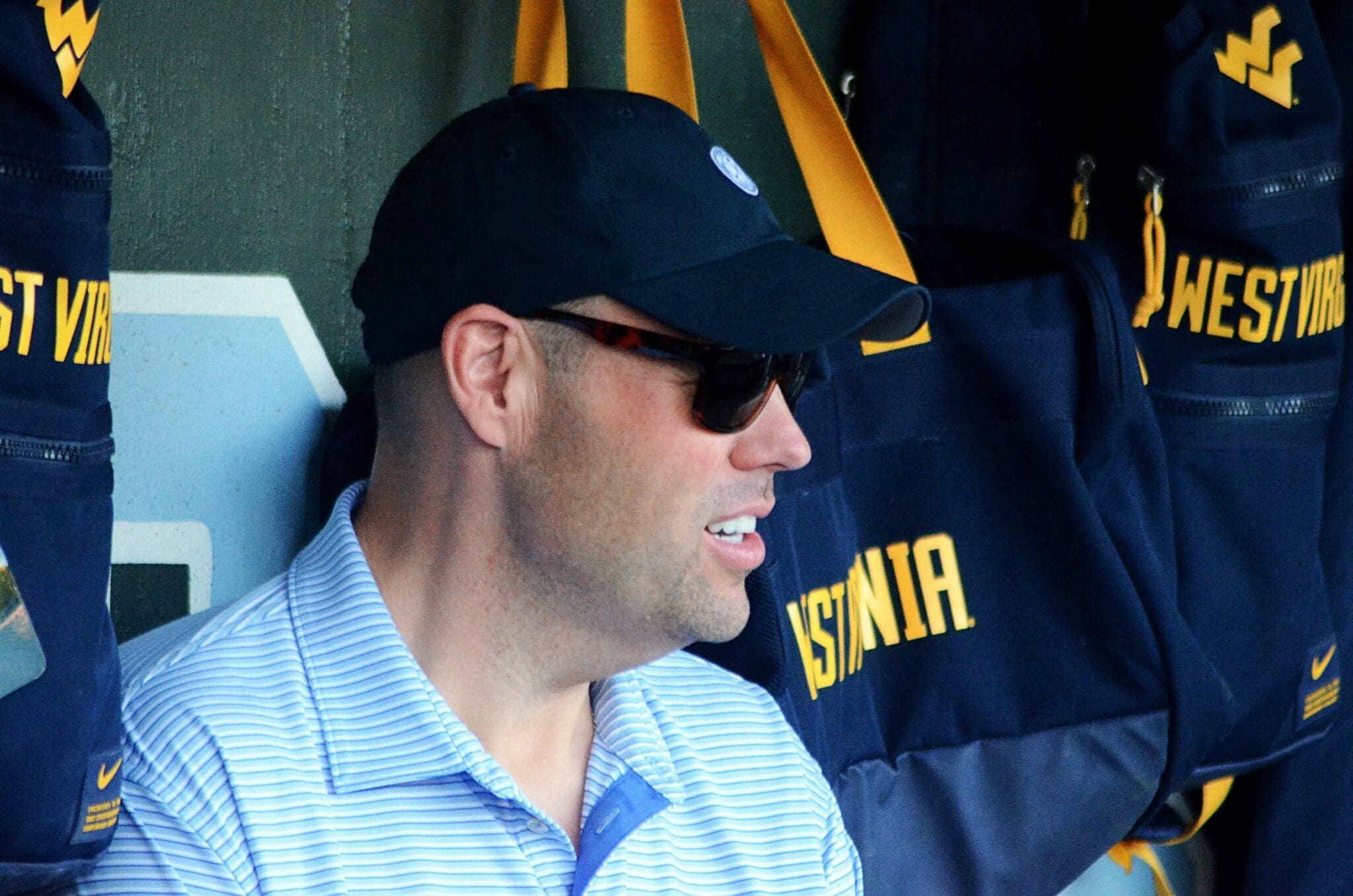 WVU AD Wren Baker looks on as WVU plays against North Carolina on June 8, 2024, in the Super Regionals of the NCAA Tournament at Boshamer Stadium in Chapel Hill, N.C. (Mitchell Northam / WV Sports Now)