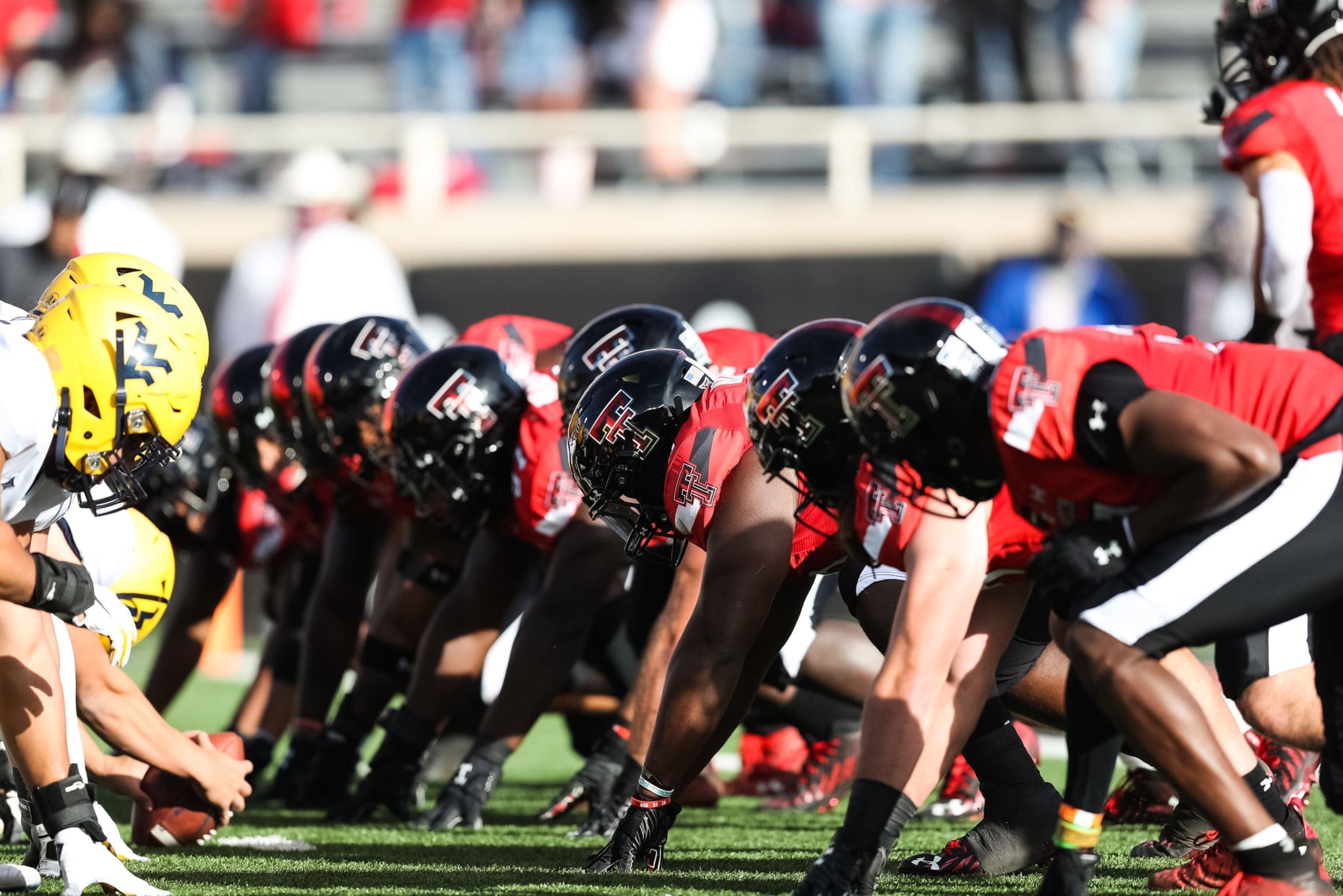 WVU Football vs. Texas Tech line of scrimmage