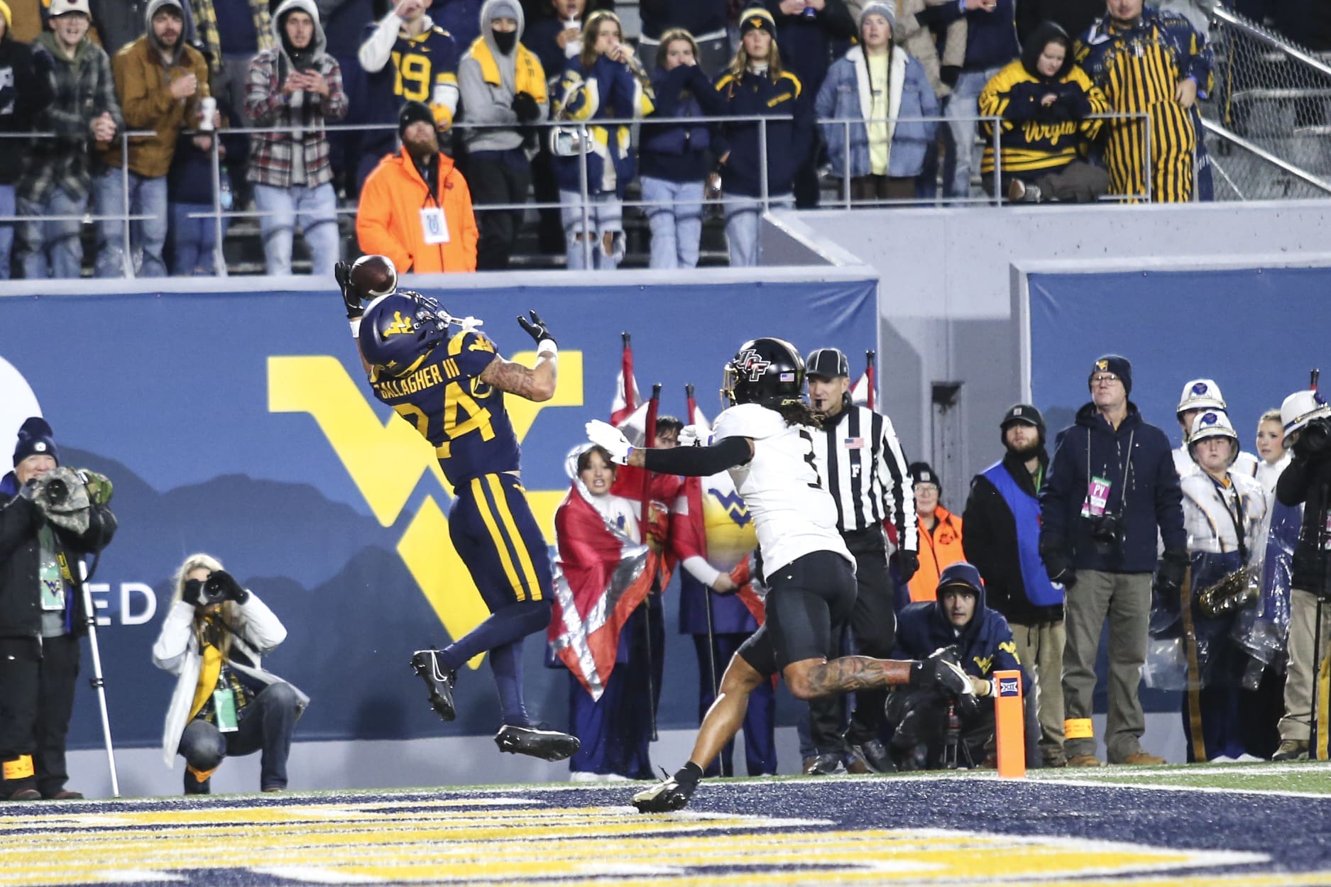 WVU Football WR Rodney Gallagher TD catch against UCF