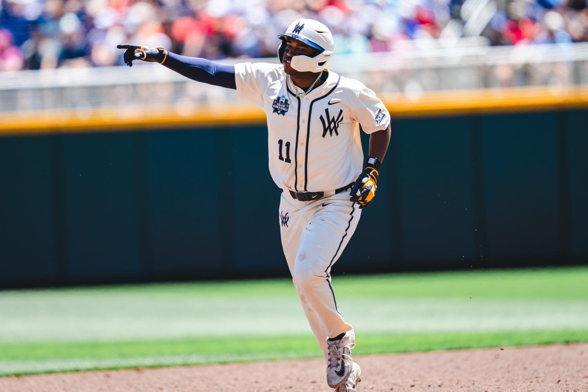 WVU Baseball DH Sean Smith home run in College World Series