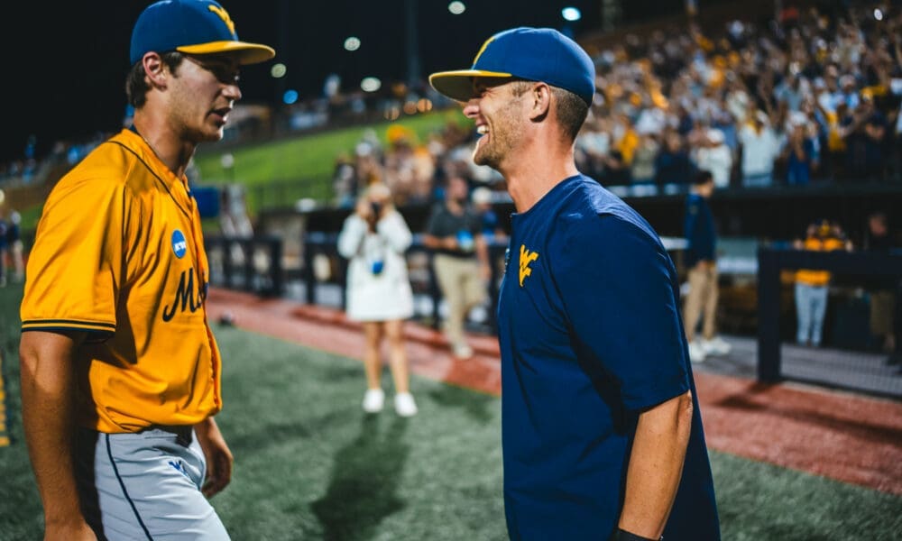 WVU Baseball HC Steve Sabins smiling