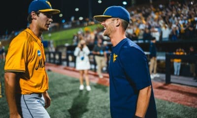 WVU Baseball HC Steve Sabins smiling