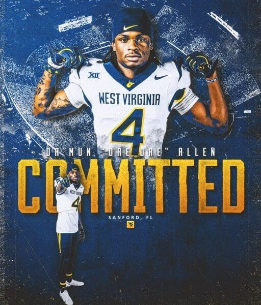 WVU Football DB Damun Allen