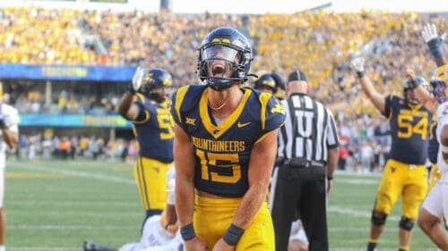 WVU Football QB Scotty Fox after touchdown against Pitt