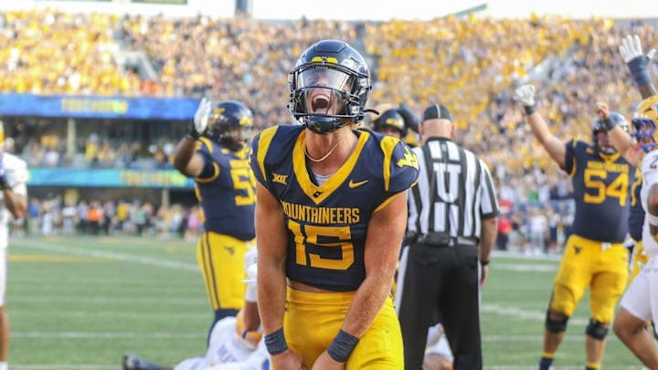 WVU Football QB Scotty Fox after touchdown against Pitt