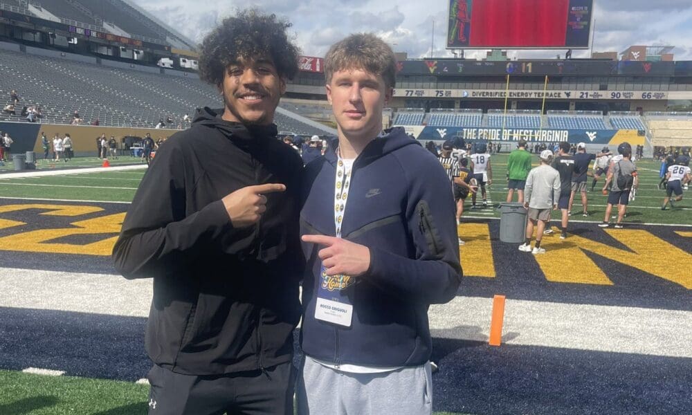 WVU Football TE Jacob Barrick and Rocco Griguoli