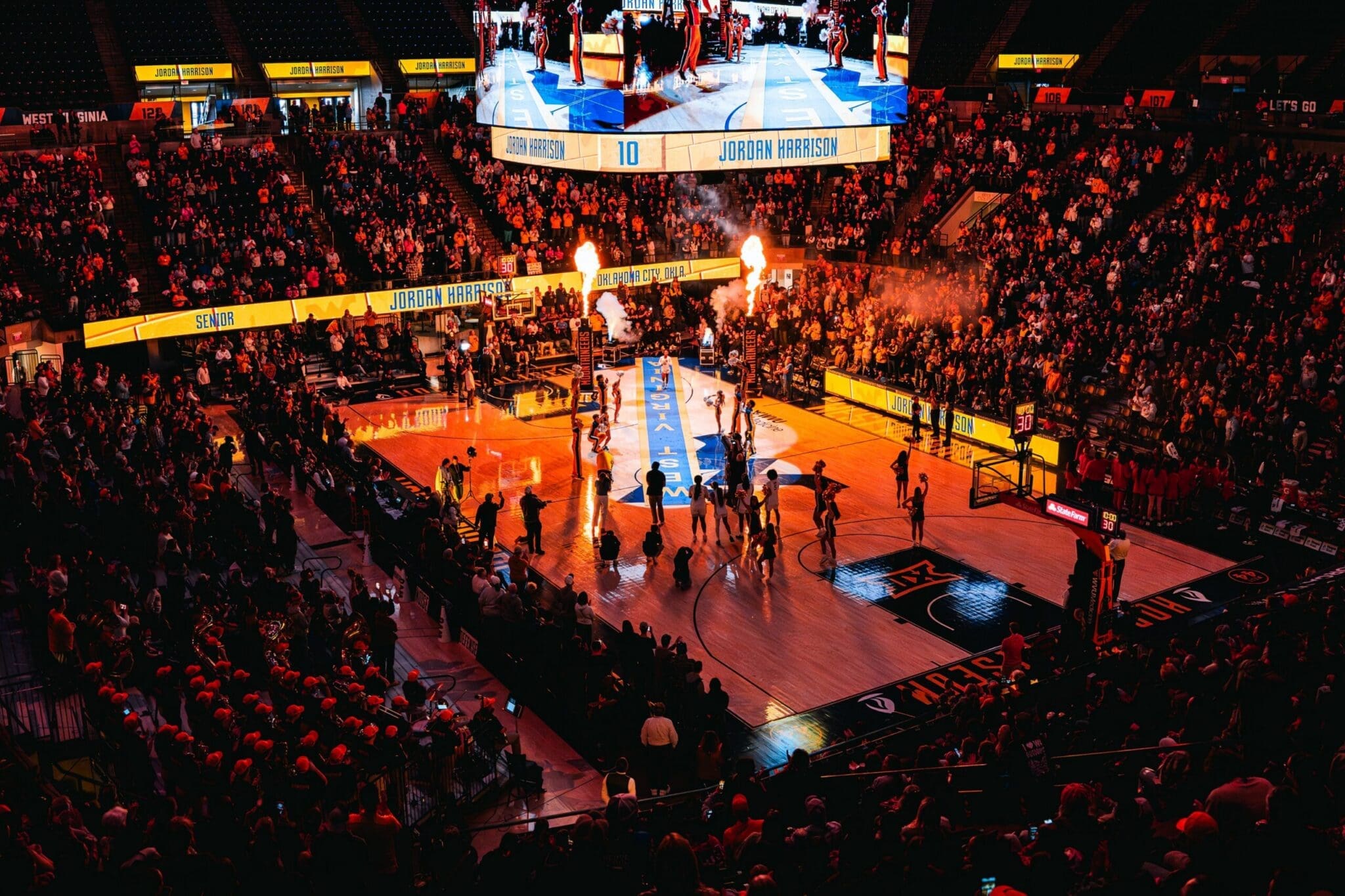 WVU Women's Basketball Intro at Hope Coliseum for Jordan Harrison stock