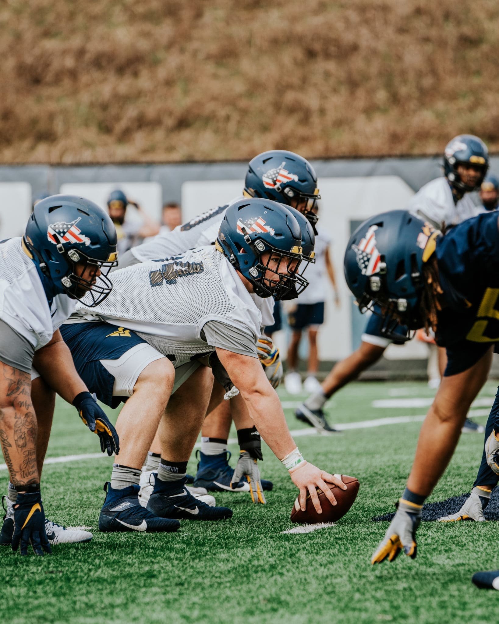 Zach Frazier at practice