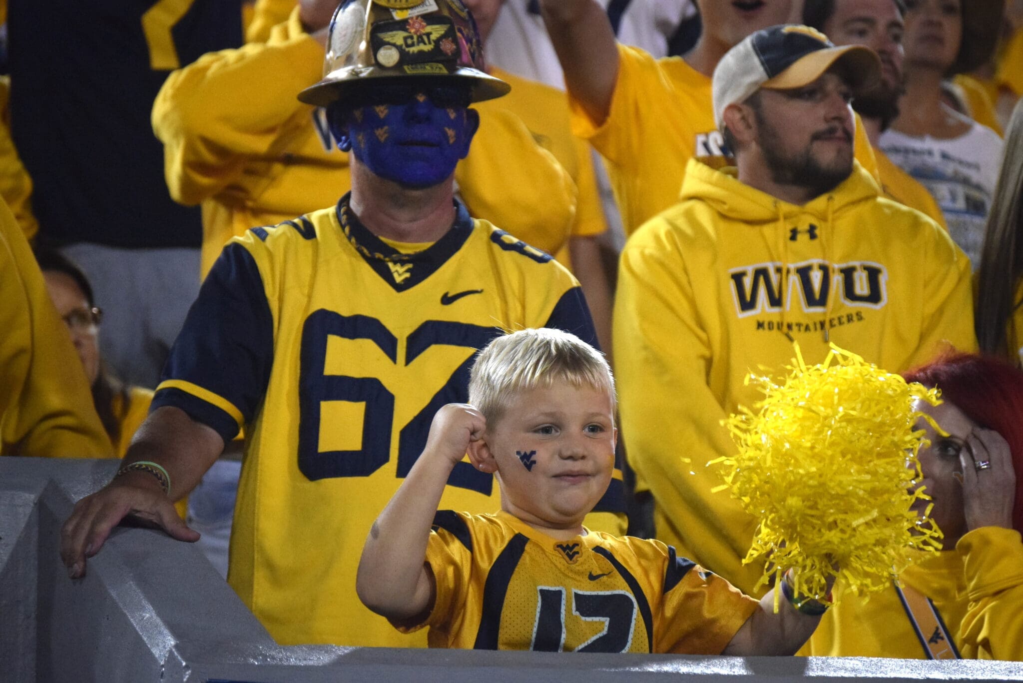 WVU fans and little kid stock