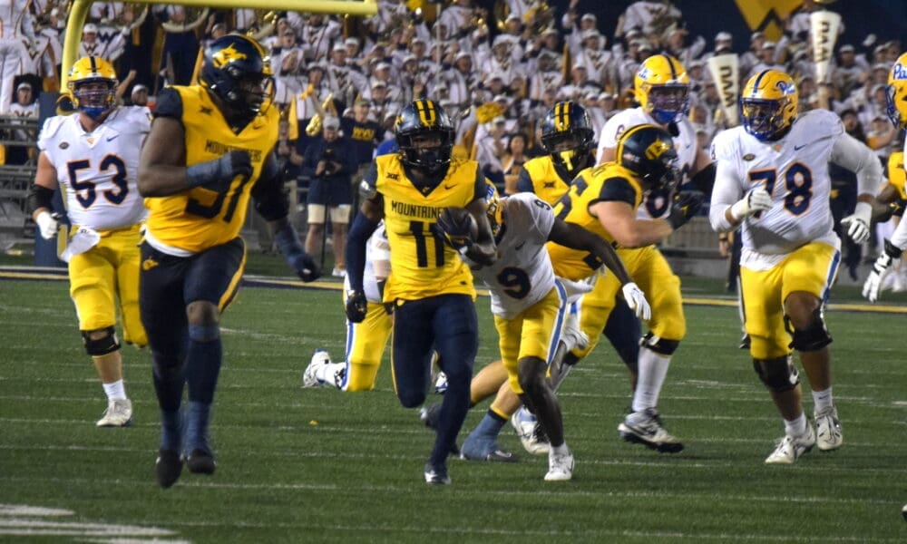 WVU Football DB Beanie Bishop against Pitt