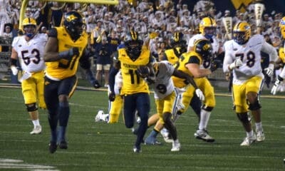 WVU Football DB Beanie Bishop against Pitt
