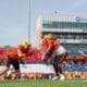 Wyatt Milum center reps at Senior Bowl